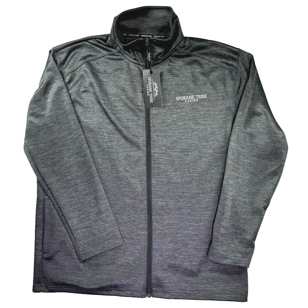 NEW Spokane Tribe Casino Jacket Mens XL Gray Full Zip‎ Mock Neck American Indian